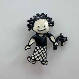 Vintage SFJ Steinmetz Children of The Inner Light Black & White Enamel Pin